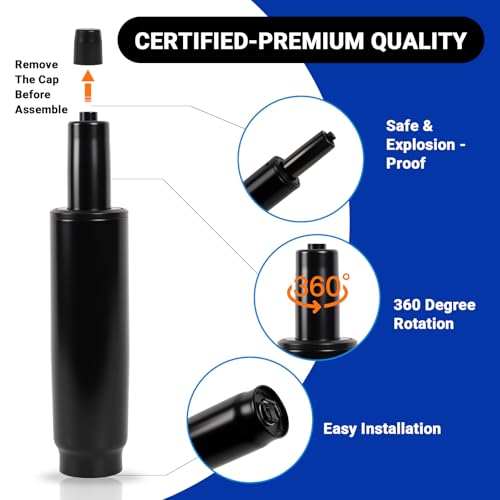 8.4-10.9 Inches Office Chair Cylinder Replacement, TOP-Activated - color: Matte Black, size: 2.4‘’ Height Range