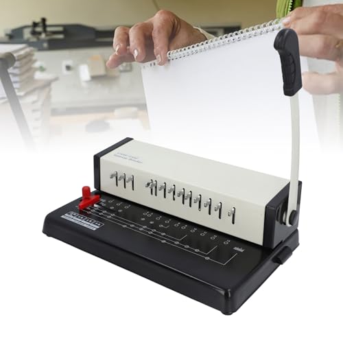 Book Binding Machine Manual Comb Binder with 13 Round Holes Multifunctional Wire Binder for A4 A5 A6 Paper Home Office Use Hardware Plastic