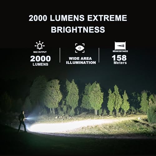 PowerTac Quad 2000 Lumen Flashlight, 4-in-1 Flat Design | USB-C Rechargeable, Multi-Light EDC Light - color: Black