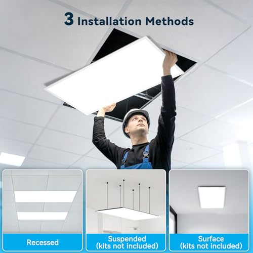 AIKVSXER 2x4 LED Flat Panel Light with App & Wireless Switch Control 6Pack
