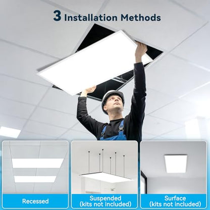 AIKVSXER 2x4 LED Flat Panel Light with App & Wireless Switch Control 6Pack