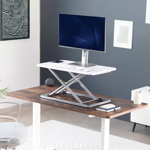 VIVO White 29 in Single Top Standing Desk Converter, DESK-V000UW - color: White, size: 29"