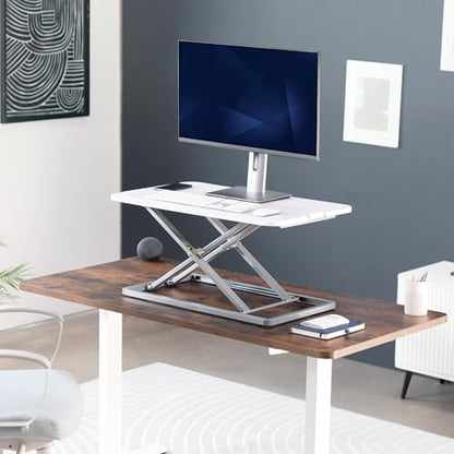 VIVO White 29 in Single Top Standing Desk Converter, DESK-V000UW - color: White, size: 29"