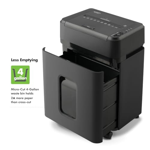 Aurora Professional Grade AU110MA 110-Sheet Auto Feed Micro-Cut Paper and Credit Card Shredder with 4 Gallon Pullout Basket / 30 Minutes/Security Level P-4 - size: 110-Sheet AutoFeed MicroCut