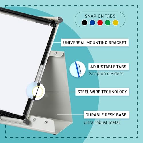 Tarifold Desktop Reference Organizer & Display System, 60 Double-Sided Pockets, 120 Sheet Capacity, Durable Steel Wire Frames, Letter Size, Made in France, Black - color: Black, size: 60 Pockets