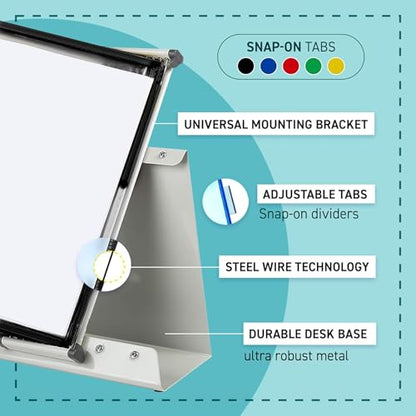 Tarifold Desktop Reference Organizer & Display System, 40 Double-Sided Pockets, 80 Sheet Capacity, Expandable, Durable Steel Wire Frames, Letter Size, Made in France, Black - color: Black, size: 40 Pockets