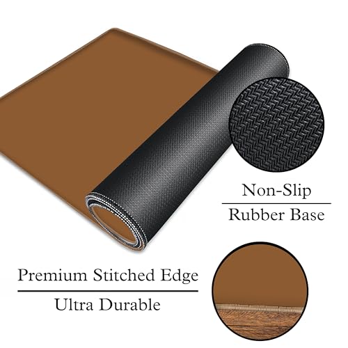 L&B Mercantile American Flag XXL Deskpad, Desk Mat for Computer Keyboard and Mouse – Patriotic USA Gaming Mousepad, Extra Long XL Mouse Pad for Laptop Office Desk. (Brown) - color: Brown
