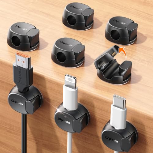 Chfeila 8-Pack Cable Clips, Quick-Lock Cord Organizer Black - color: Black, size: 8-Pack