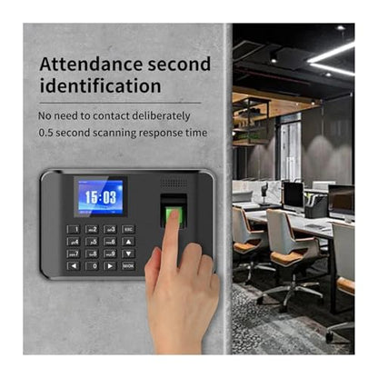 Intelligent Biometric Fingerprint Password Attendance Machine Time Clock Employee Checking-in Recorder LCD Screen Voice Prompt
