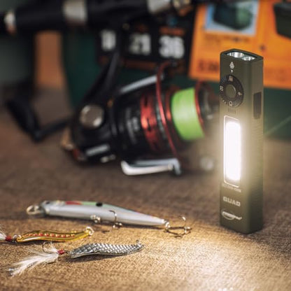 PowerTac Quad 2000 Lumen Flashlight, 4-in-1 Flat Design | USB-C Rechargeable, Multi-Light EDC Light (Green) - color: Green