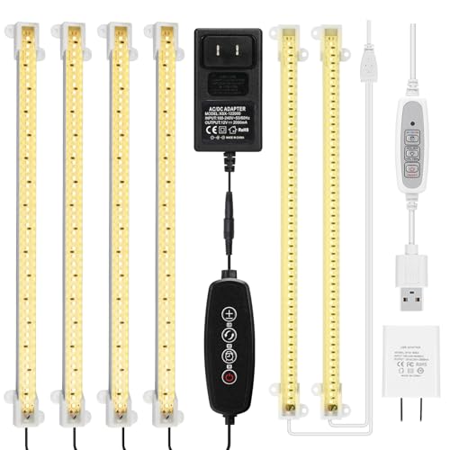 Mosthink Plant Grow Light Strips Full Spectrum 12 Inches and 4 Packs Grow Light Strips Full Spectrum