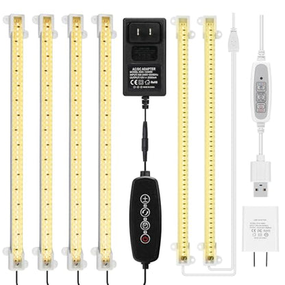 Mosthink Plant Grow Light Strips Full Spectrum 12 Inches and 4 Packs Grow Light Strips Full Spectrum