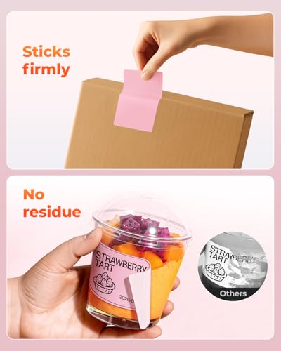 MUNBYN 4x2 Thermal Labels, 500 Sheets/1 Roll, Pink - color: Pink, size: 4x2"