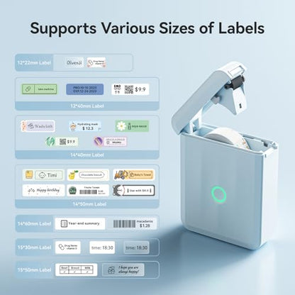 NIIMBOT D110 Bluetooth Label Maker Machine with 1Tape for Home Use, Blue - color: Blue