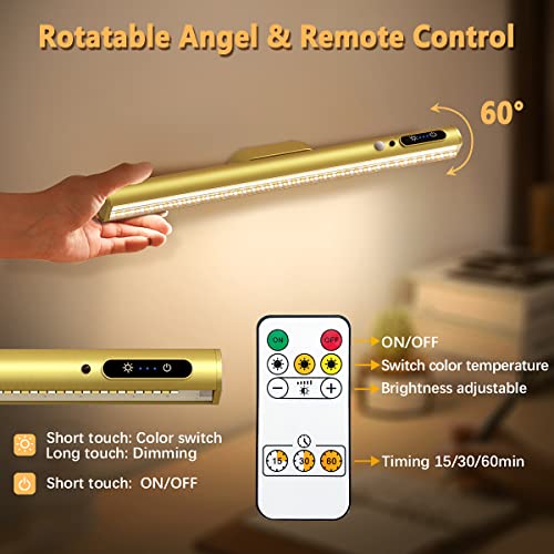 Hapfish Battery Powered Operated Wall Strip Lights, Magnetic LED Light Bar - color: Gold, size: Without Motion Sensor