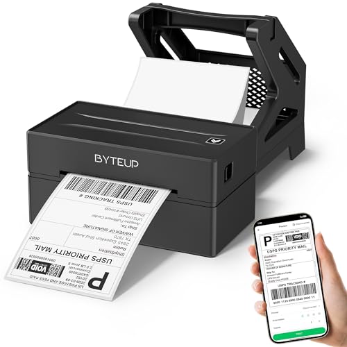Bluetooth Thermal Shipping Label Printer, 4x6 Wireless for Business | Inkless 150mm/s 203 DPI, Intelligent Paper Return, for Phone Android Windows Mac Chromebook