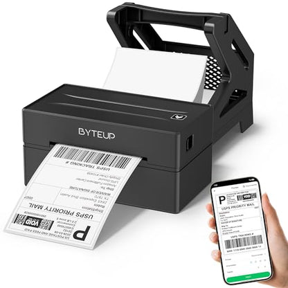 Bluetooth Thermal Shipping Label Printer, 4x6 Wireless for Business | Inkless 150mm/s 203 DPI, Intelligent Paper Return, for Phone Android Windows Mac Chromebook