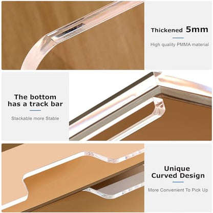 SANRUI 4 Tier Acrylic Paper Letter Tray Desk Stackable Organizer Trays，Clear Enlarged A4 Stackable File Document Tray， Workspace Office Supplies Organizers and Accessories Sorter，13.82inx9.29inx6.7in - style: Enlarged 4 Tier Trays
