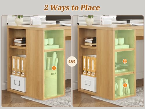 SEDETA Farmhouse 96.5" 2 Person Computer Desk with Storage Drawers | Home Office Desk, Gaming Double Desk with Shelves, Long Two Person Writing Desk, Oak - color: Oak