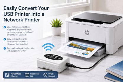 X-MEDIA XM-PS110U 1-Port 10/100Mbps Fast Ethernet USB Print Server | USB 2.0 Port Network Print Server