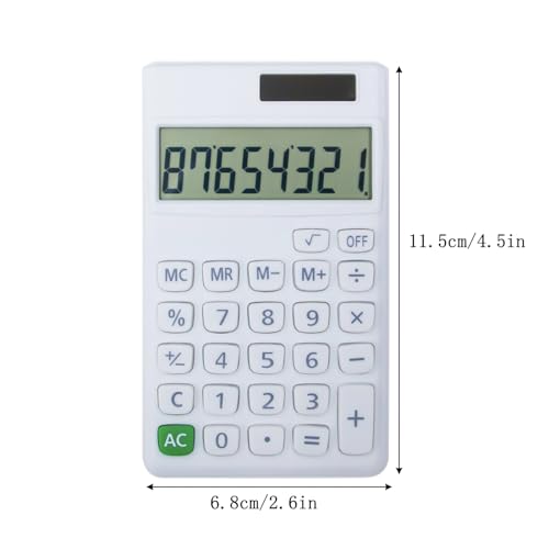 Basic Standard Calculators Small Digital Desktop Calculator with 8-Digit LCD Display, Battery Solar Power Smart Calculator Children's School Adult Office Family Standard Functions (8 Bit White) - color: 8 Bit White