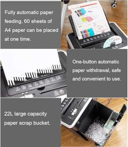 Credit Card Shredders for Home Office Use - 6-Sheet Cross-Cut Paper Shredder with Large Wastebasket and Transparent Window