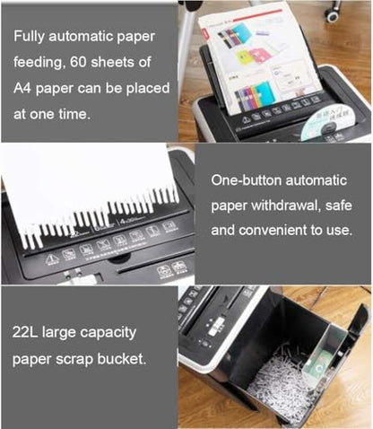 Credit Card Shredders for Home Office Use - 6-Sheet Cross-Cut Paper Shredder with Large Wastebasket and Transparent Window