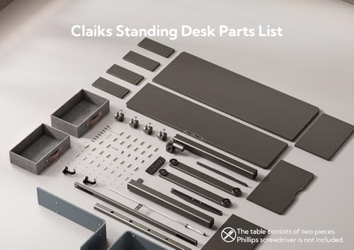 Claiks Standing Desk with Drawers & Wheels, 2 Height Shelf 55inch Black - color: Black, size: 55.1×23.6