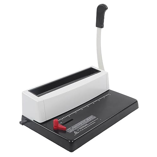 Professional Spiral Coil Binding Machine Heavy Duty Stainless Steel Wire Binder with Round Hole Punch and Ergonomic Handle for Office Document Binding Letter A4 A5 Size