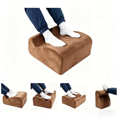 Foot Rest for Under Desk at Work, Ergonomic Footrest Multifunctional 3-Tier Foot Stool, Support Foot Pillow for Office Chair Gaming Chair Leg Elevation Pillow (Brown, One Size) - color: Brown