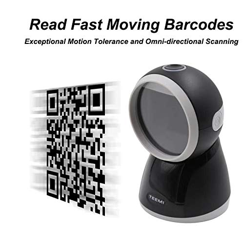 TEEMI USB 2D Barcode Scanner, Handsfree QR Reader, 1MP, TMSL-70
