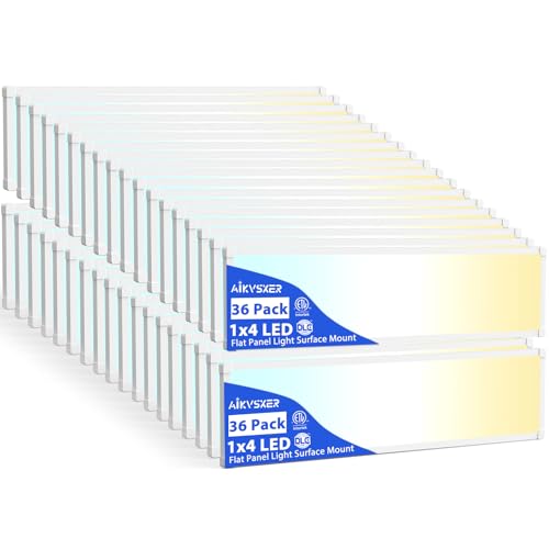 AIKVSXER 36Pack 1x4 LED Flat Panel Light, 6500LM Ultra-Bright, 30-50W White - color: White, size: 1x4ft-36P