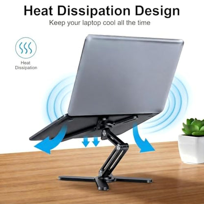Atizzy 360 Rotating Laptop Stand Riser, Foldable for Desk, Black - color: Black