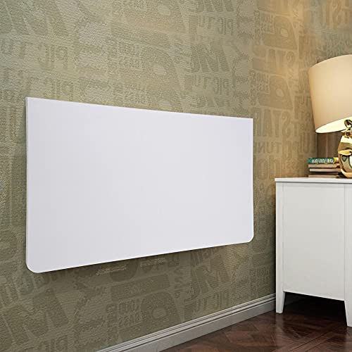 Yescom Wall Mounted Floating Folding Desk Wooden PC Dining Drop Leaf Table - color: White