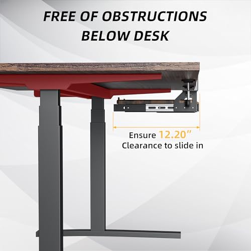 ETHU Keyboard Tray Under Desk, 19.7" X 12.2" Small Size C Clamp Keyboard Drawer Under Desk, Computer Keyboard Stand Slide Pull Out, Ergonomic Keyboard Tray for Home, Office (Wood) | Slide Out Ergonomic Keyboard Drawer, Pull Out Keyboard Tray for Home Offi