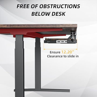 ETHU Keyboard Tray Under Desk, 19.7" X 12.2" Small Size C Clamp Keyboard Drawer Under Desk, Computer Keyboard Stand Slide Pull Out, Ergonomic Keyboard Tray for Home, Office (Wood) | Slide Out Ergonomic Keyboard Drawer, Pull Out Keyboard Tray for Home Offi