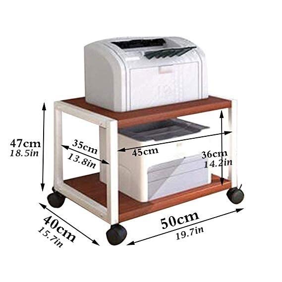 2-Tier Printer Fax Machine with Multi-Tier Wheel Stand Organizer to Store and Organize for Home and Office