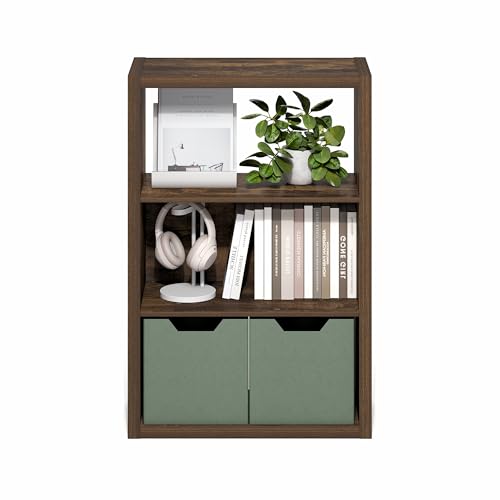 Furinno Viola Book Shelf, 3-Tier Bookshelf, Extra Thick Frame Bookcase with Open Shelf, Open Back Design, 11.3" x 23.2" x 35.9", for Living Room, Bedroom, Home Office, Amber Pine - color: Amber Pine, size: 3-Tier, Thick Frame