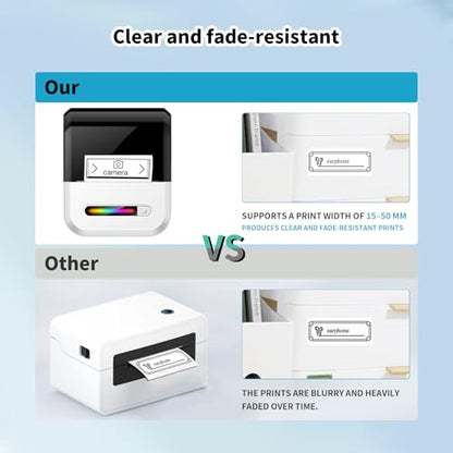 U1 Label Maker Machine,Portable Thermal Label Printer,Mini Bluetooth Inkless Label Stickers Makers for Home Storage School Business Office,Labeler Compatible with iOS & Android(White) - color: White-U1