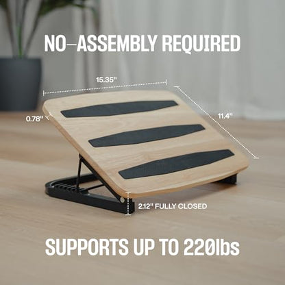 Adjustable Under Desk Foot Stool - Ergonomic Foot Rest with 7 Angles - Natural - color: Natural