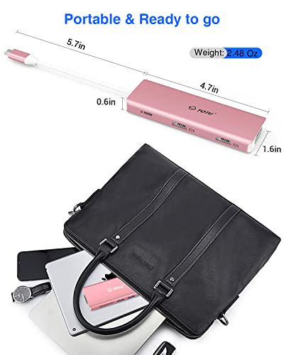 TOTU Docking Station, USB C Hub, 9 in 1 Triple Display Docking Station with Collage Display Mode, Dual 4K HDMI, VGA, 100W PD, 3 USB 3.0 and TF/SD Card Reader for MacBook Pro Air and Type-C Laptops