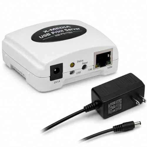 X-MEDIA XM-PS110U 1-Port 10/100Mbps Fast Ethernet USB Print Server | USB 2.0 Port Network Print Server