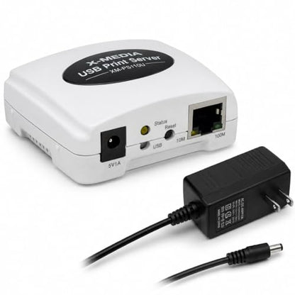 X-MEDIA XM-PS110U 1-Port 10/100Mbps Fast Ethernet USB Print Server | USB 2.0 Port Network Print Server