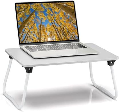 Ruxury Foldable Lap Desk Laptop Stand Bed Desk Table Tray, Breakfast Serving Tray, Portable & Lightweight Mini Table, Lap Tablet Desk for Sofa Couch Floor - White - color: Matte White