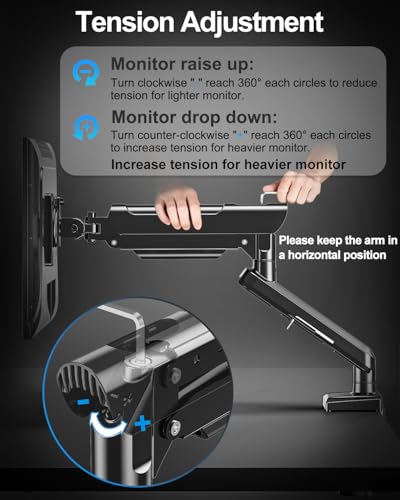 Dual Monitor Arm for 17-32" Computer Screens, Monitor Mounts 22lbs per Arm | Full Motion Monitor Desk Mounts for 2 Monitors, Gas Spring Desk Mount, VESA Mount, Freelift Pro