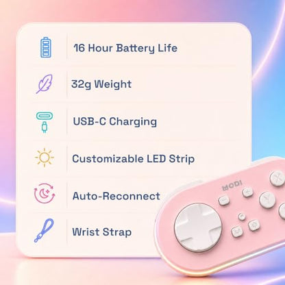 Modi Anki Remote | Fully Customizable | No Setup Needed | Compatible with Mac, Windows, iOS, Android | 16 Hour Battery Life | Anki Remote Clicker | Quizlet Compatible | Pink - color: Pink