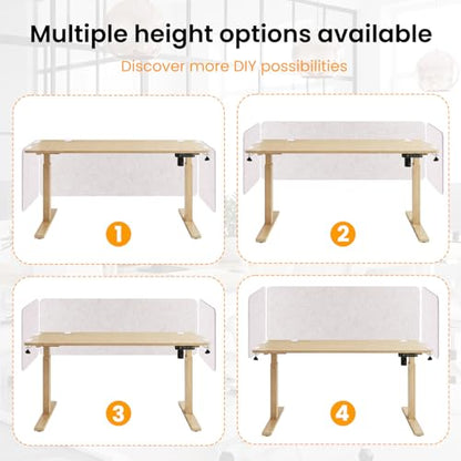 3-Pack Clamp-On Desk Dividers, 24 x 24 and 24 x 48 Inch, Oatmeal - color: Oatmeal, size: 24×24 (2) + 24×48 (1)