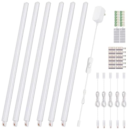 Cefrank Under Cabinet Lighting, 6-Pack 12" Linkable LED Light Bars 3000K - color: Warm White