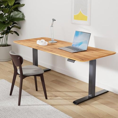 Vari Classic Electric Standing Desk – 72x30 – Butcher Block/Slate - color: Butcher Block / Slate Legs, size: 72 in x 30 in