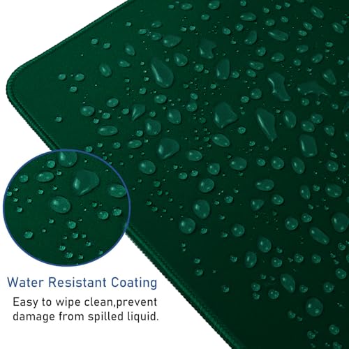 Gaming Mouse Pad with Stitched Edges, Durable Non-Slip Natural Rubber Base - color: Green, size: 31.5L x 15.7W inches